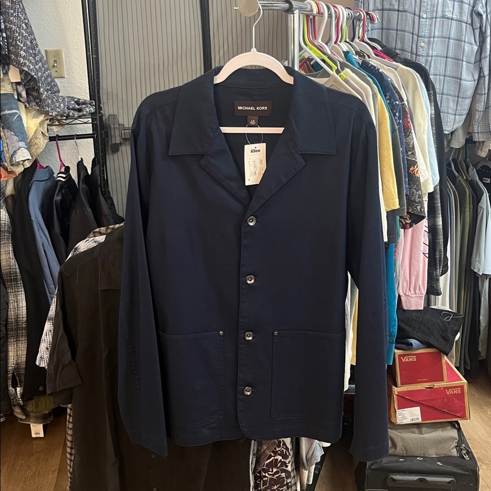 Michael Kors Blue Lightweight Shirt/Chore Jacket
